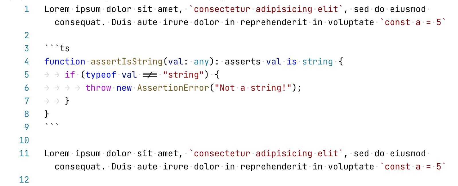 VS Code lack of code blocks styling